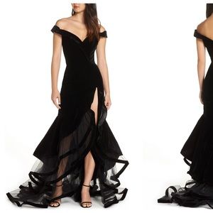 Mac Duggal off shoulder ball gown